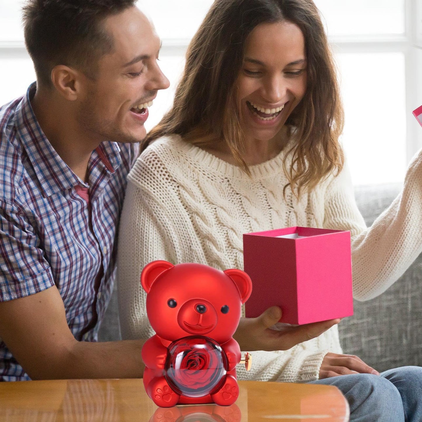 Rose Bear Eternal Rose & Heart Necklace®