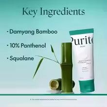 PURITO Post-Acne Moisturizer, Recovery & Glow Boost, Silicone-Free, Non-Comedogenic, Vegan, Korean Skincare, Mighty Bamboo Panthenol Cream, 3.38 fl oz / 100ml