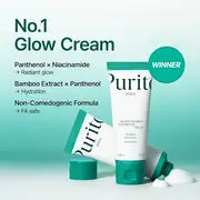 PURITO Post-Acne Moisturizer, Recovery & Glow Boost, Silicone-Free, Non-Comedogenic, Vegan, Korean Skincare, Mighty Bamboo Panthenol Cream, 3.38 fl oz / 100ml