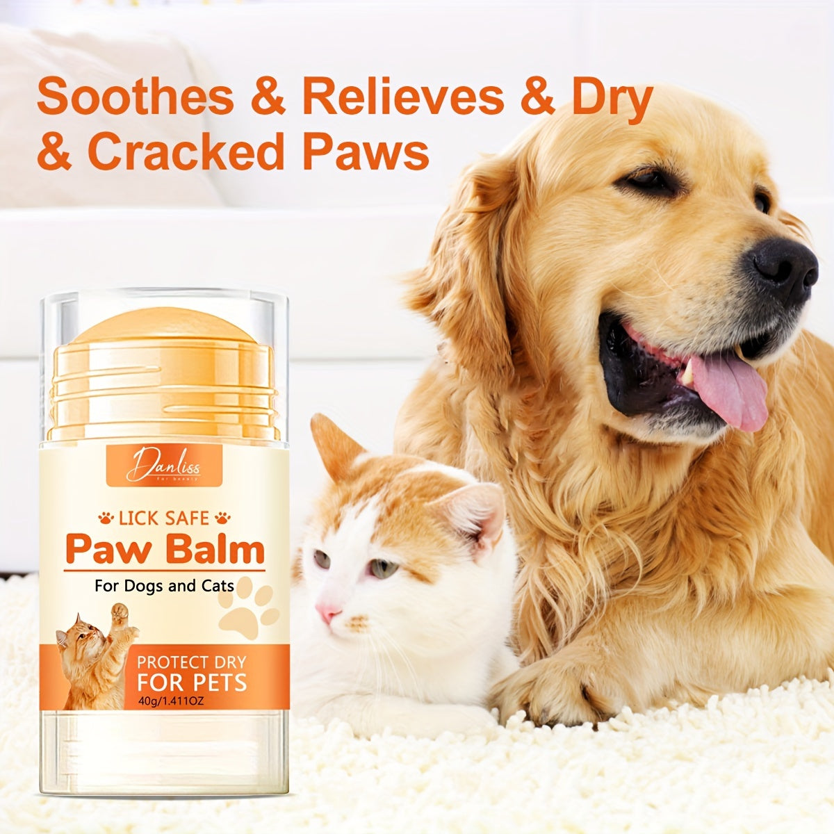 Natural Pet Paw Balm for Dogs & Cats – Moisturizing Paw & Nose Protector | Safe, Non-Toxic ( PACK OFF 2 ), All-Season Relief for Dry, Cracked Paws | Vet Approved Organic Formula