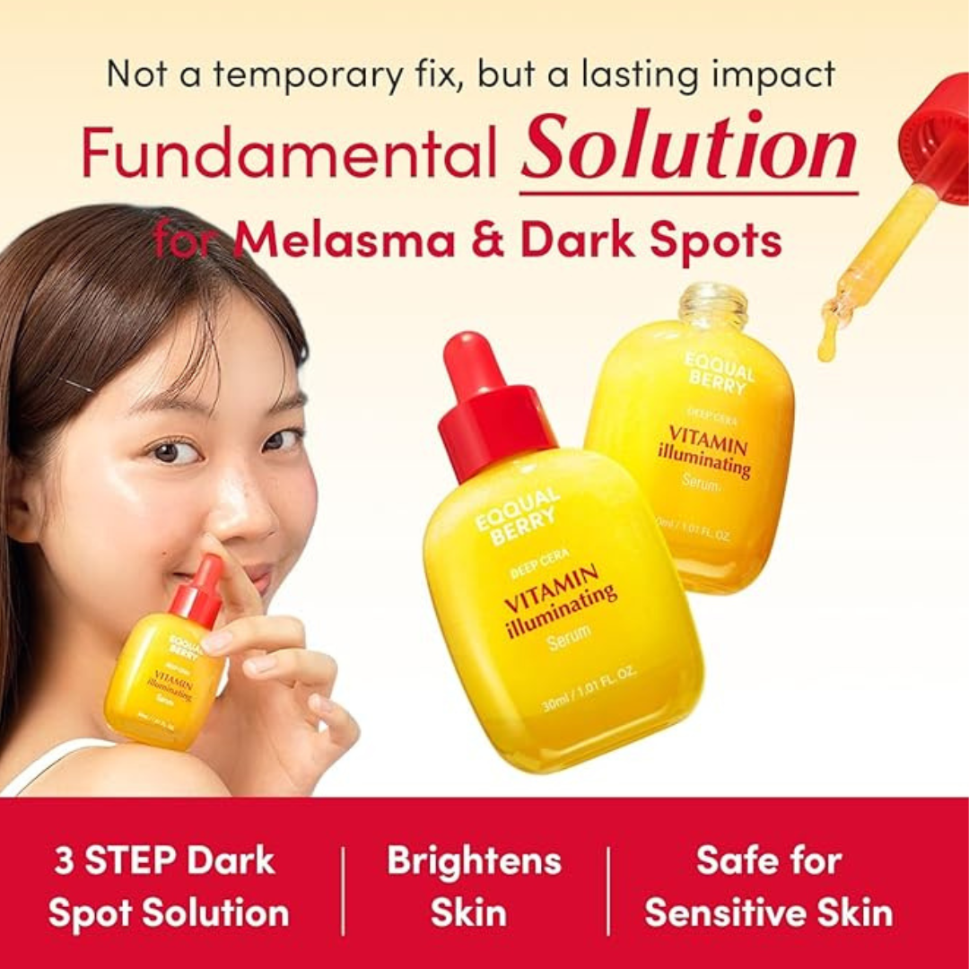 EQQUALBERRY Vitamin Illuminating Serum – Brightening Vitamin C Serum with Niacinamide | Strengthens skin barrier | Hydrates using Ceramide and Hyaluronic Acid, 1.01oz / 30ml ( MADE IN KOREA )