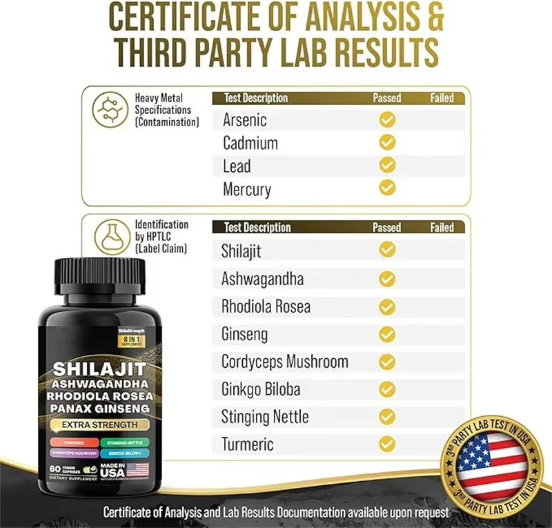 Premium Adaptogen Blend – Shilajit, Ashwagandha, Panax Ginseng & Rhodiola Rosea | Energy, Mood, Immunity & Strength Support | Ayurvedic Herbal Formula (60 Caps)