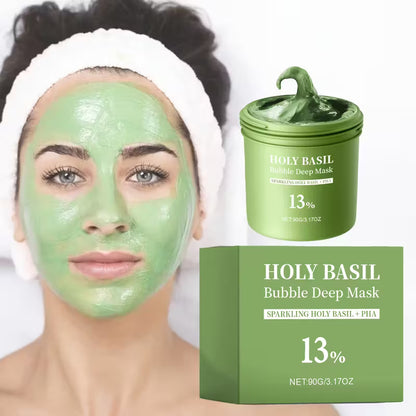 Holy Basil Bubble Deep Mask – Holy Basil & Carbonated Water for Cleansing Pores & Blackheads