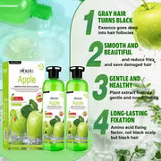 Maani Essence MOKERU Black Hair Dye Cream 500ml*2/Pack, Ammonia Free, Instant Hair Dye, 100% Gray Hair Coverage, Apple Hair Color, Black Hair Dye Shampoo for Men & women