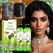 Maani Essence MOKERU Black Hair Dye Cream 500ml*2/Pack, Ammonia Free, Instant Hair Dye, 100% Gray Hair Coverage, Apple Hair Color, Black Hair Dye Shampoo for Men & women