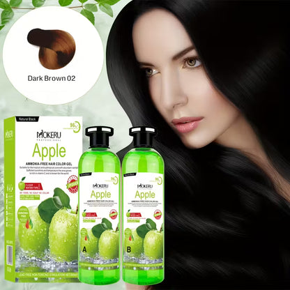 Maani Essence MOKERU Black Hair Dye Cream 500ml*2/Pack, Ammonia Free, Instant Hair Dye, 100% Gray Hair Coverage, Apple Hair Color, Black Hair Dye Shampoo for Men & women